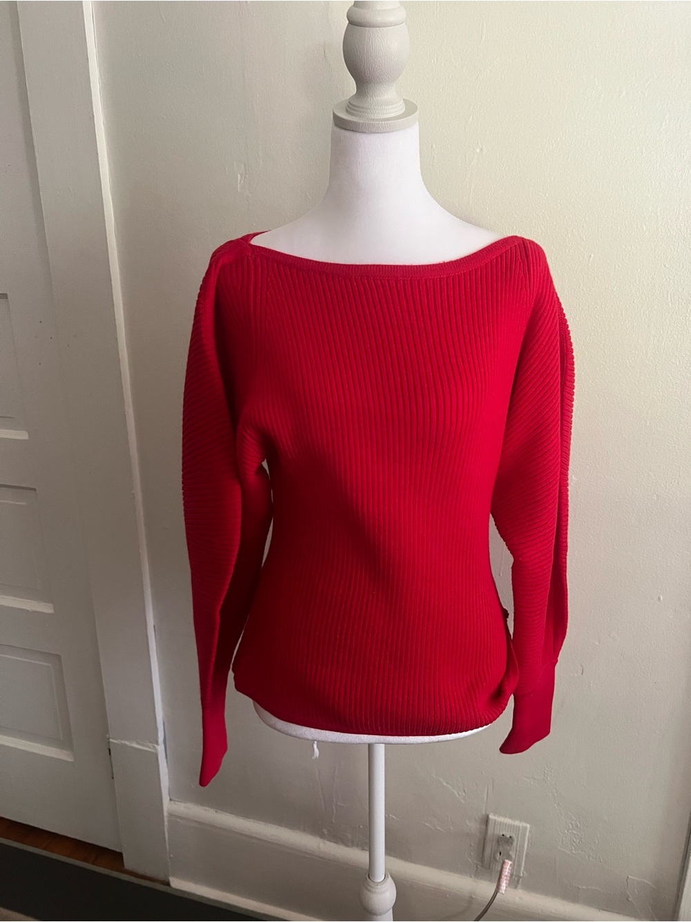 Anthropologie NWT Line & Dot Women's Red Long Balloon Sleeve Sweater Small
